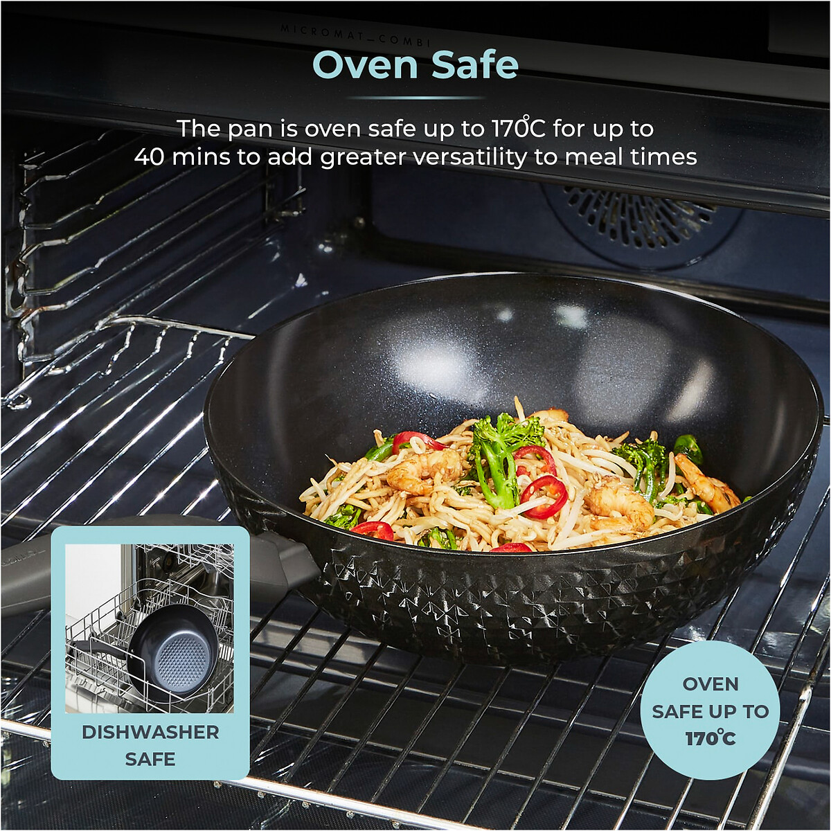 28cm Diamo Wok with Black Diamond Coating black, TOWER