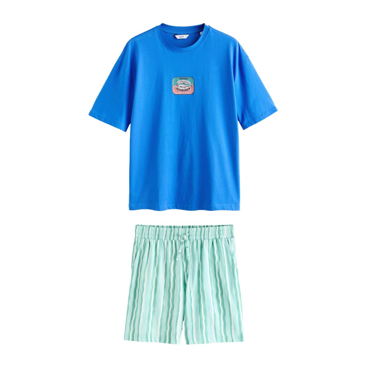 Pyjama en jersey à manches courtes et motif bleu/vert, NEXT
