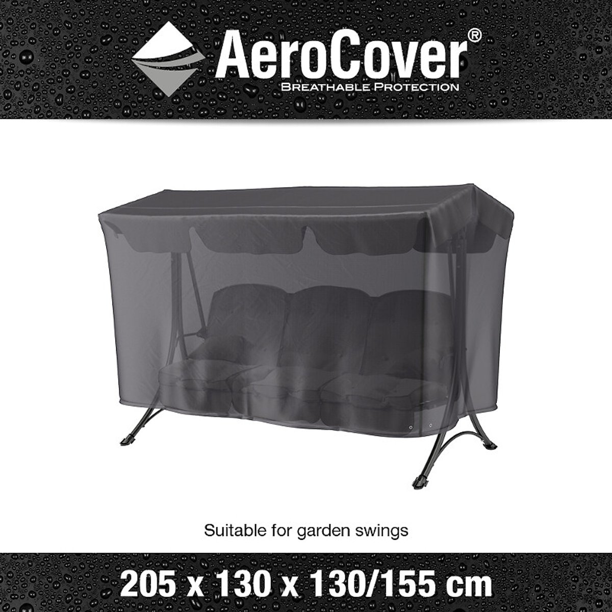 Garden Swing Chair Cover 205x130x155cm grey, AEROCOVER