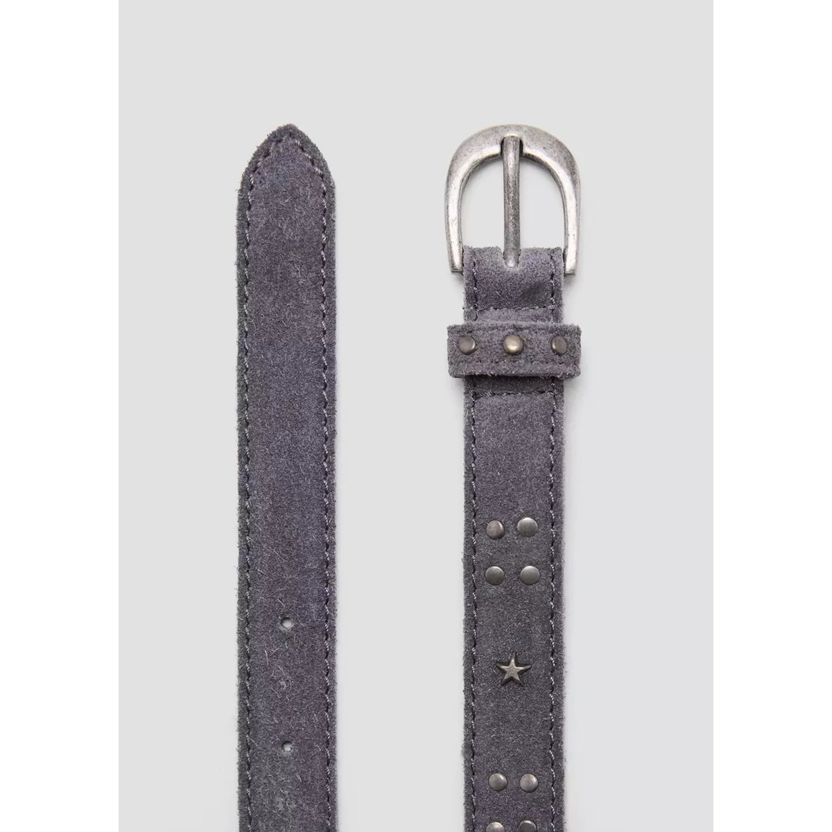 Ceinture en cuir à clous gris, MANGO KIDS
