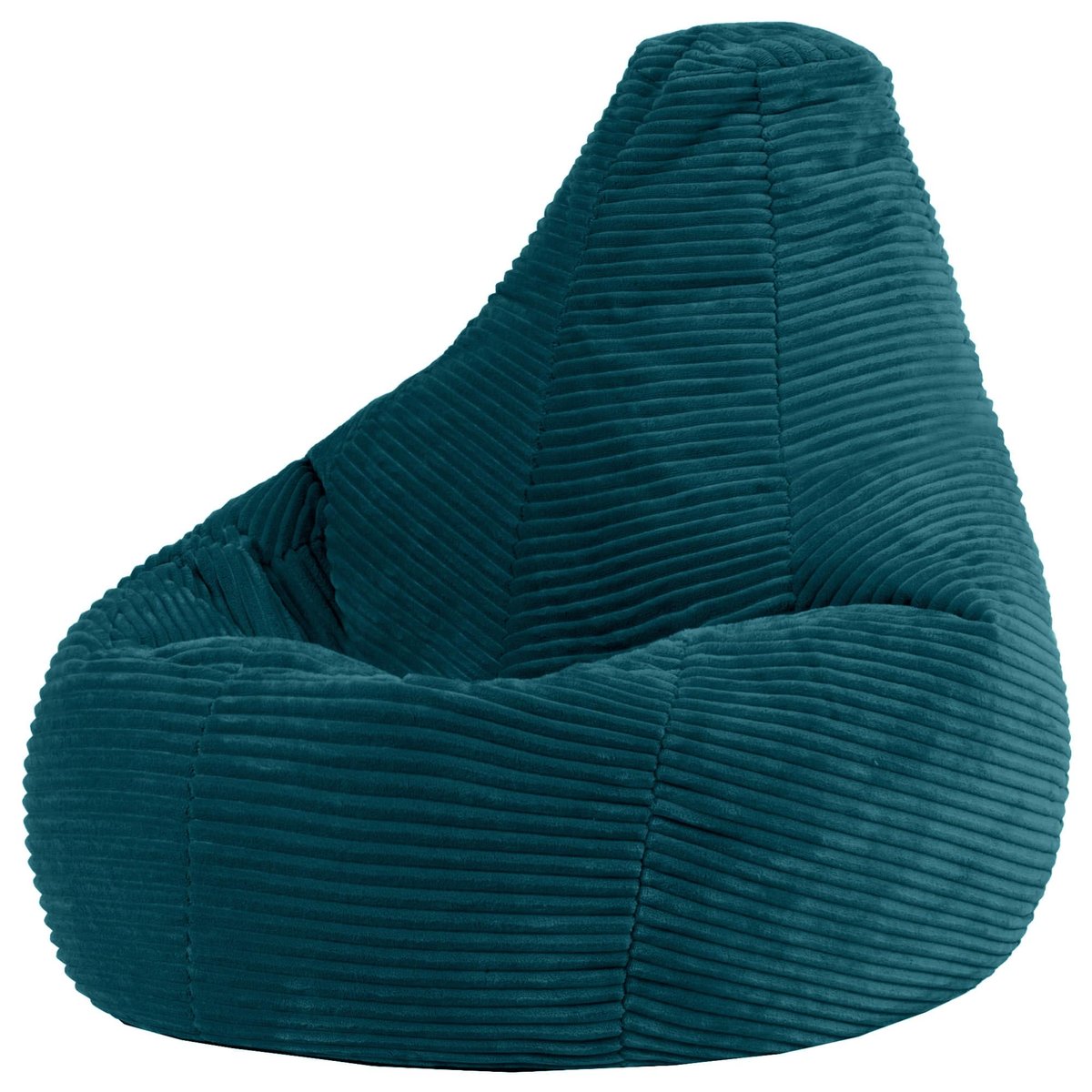 Pouf poire enfant à dossier haut velours côtelé Oeko-Tex® - DALTON bleu canard, ICON