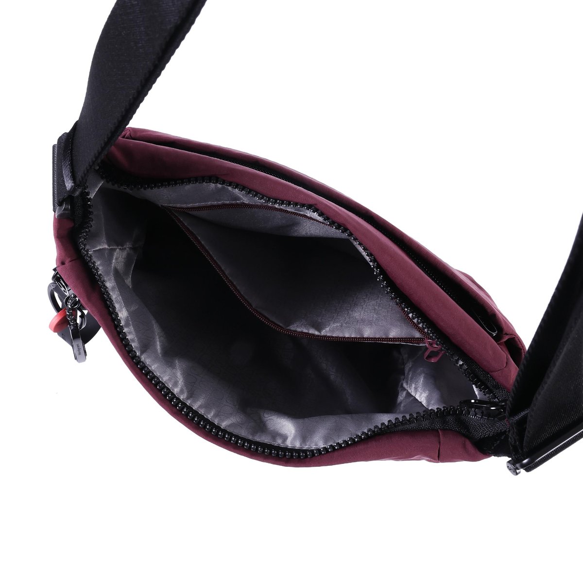 Sac bandoulière carré modulable grand format maroon banner, HEDGREN