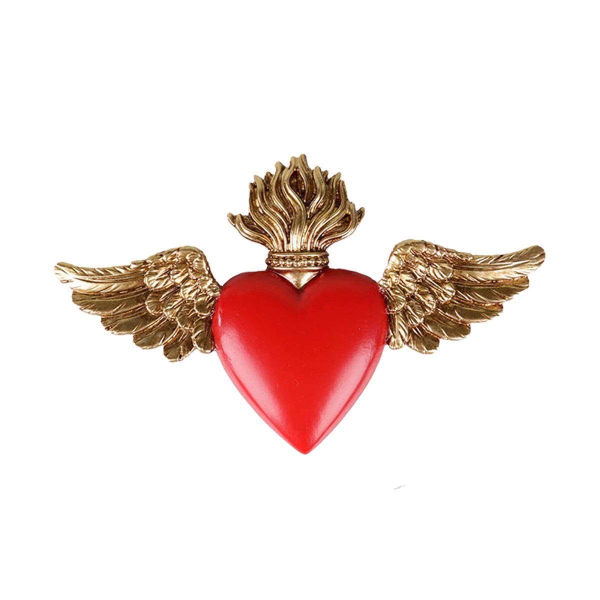 Déco murale ex-voto ailes 12x7.5cm rouge, EMDE