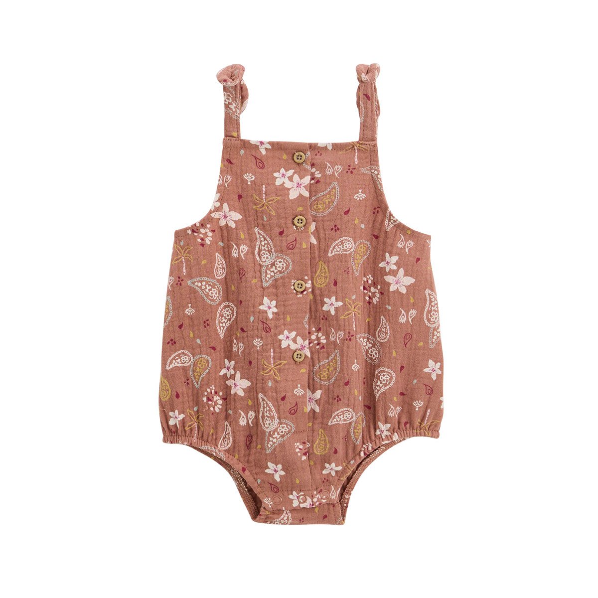 Barboteuse bébé en gaze de coton Arizona terracotta, PETIT BEGUIN