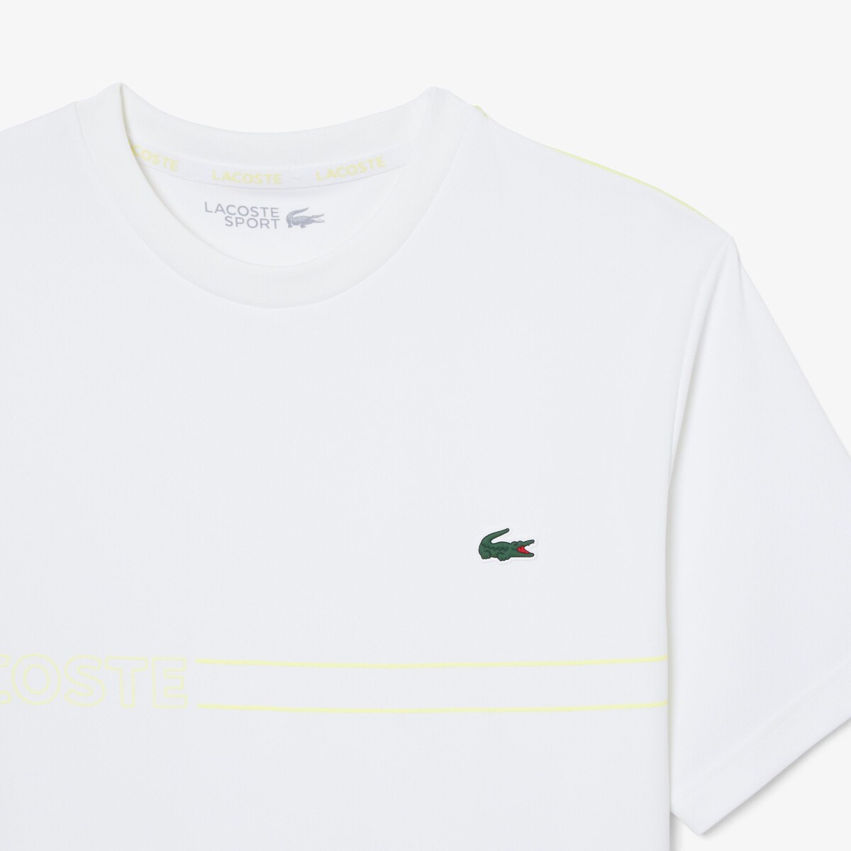 T-shirt Off Court regular fit ultra dry e UPF 50 bianco, LACOSTE