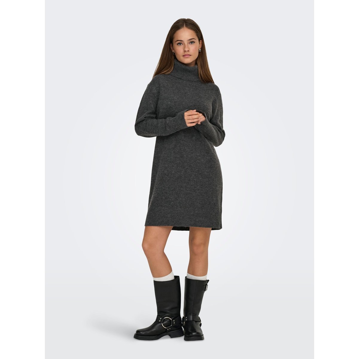 Robe En Maille dark grey melange, ONLY