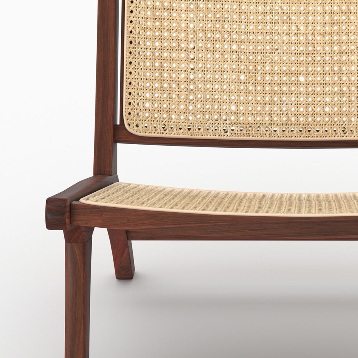 Fauteuil en teck et tressage cannage en rotin - KILKA marron foncé, MAISON PAVANE