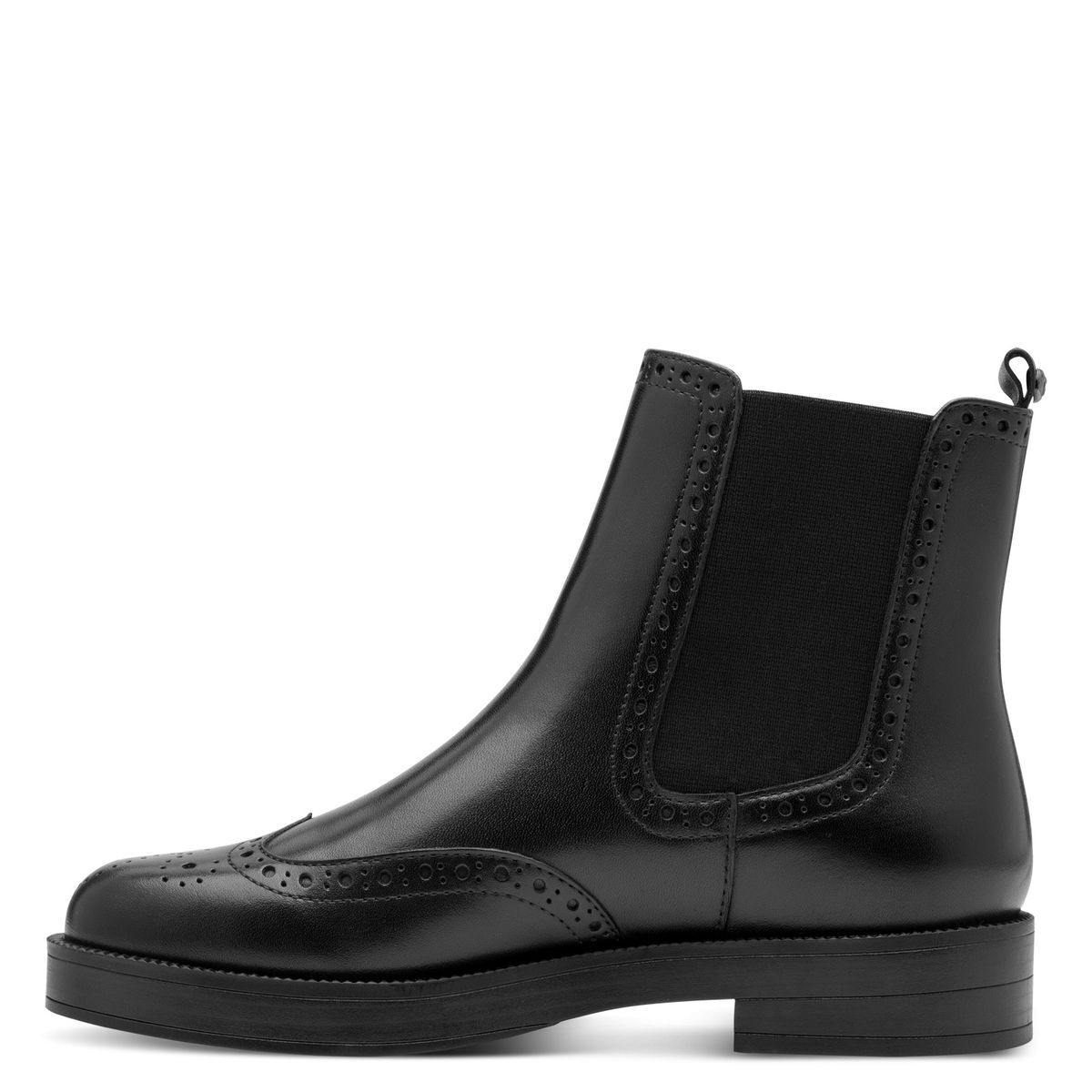 Bottines chelsea en cuir noir, TAMARIS