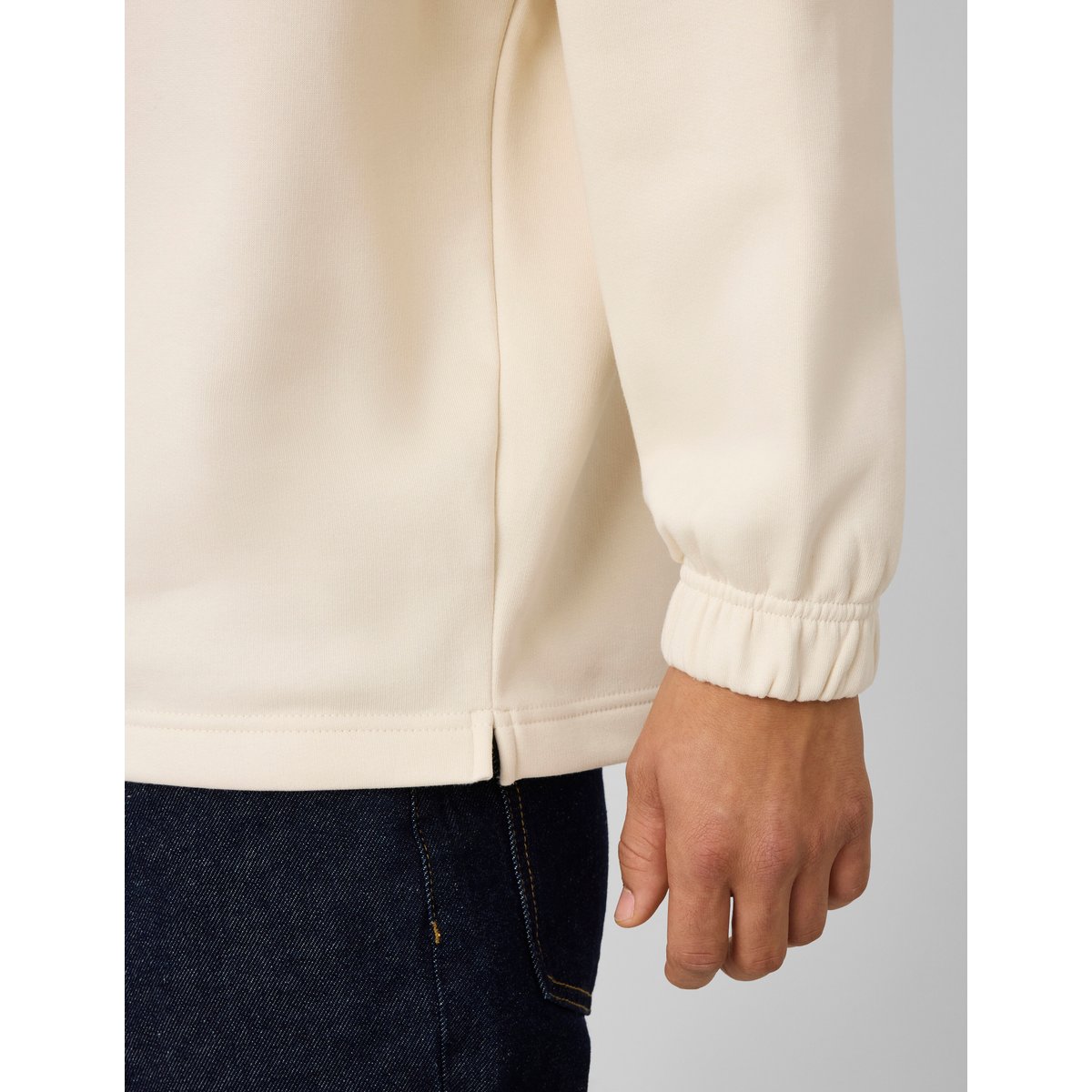 Sweat col polo naturel, BZB