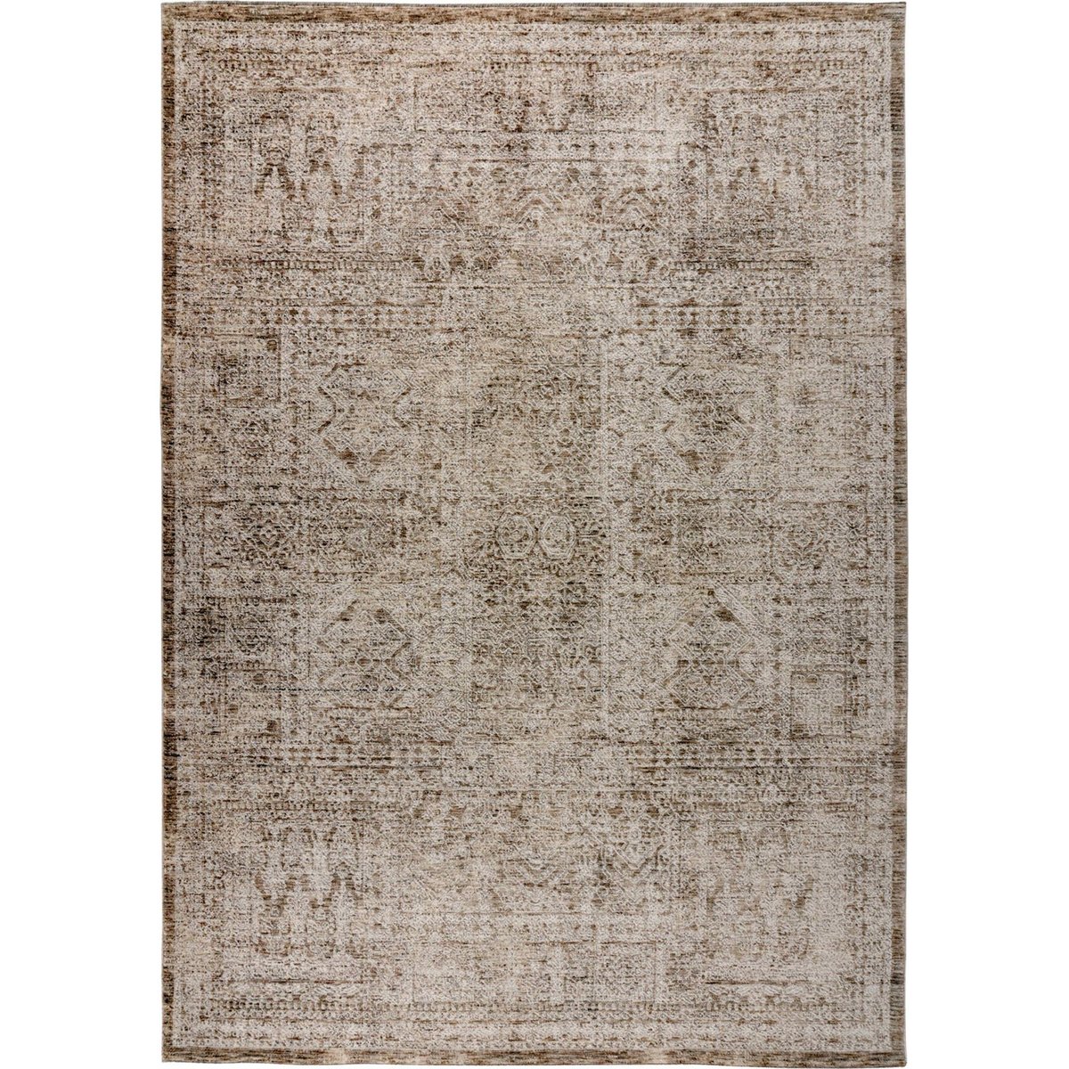 Tapis rectangulaire effet 3d, Amora crème beige clair patiné ton sur ton, ARTE ESPINA