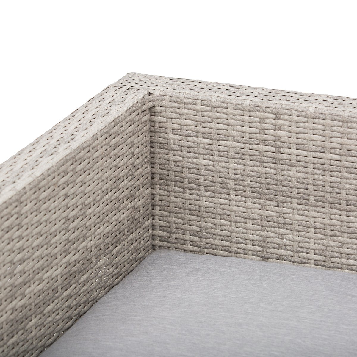 Canapé modulaire Résine tressée imitation gris, OUTSUNNY