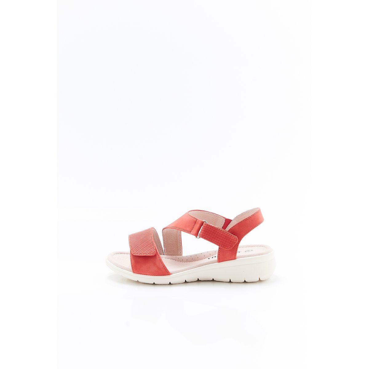 Sandales compensées ouverture totale rose abricot, DAMART