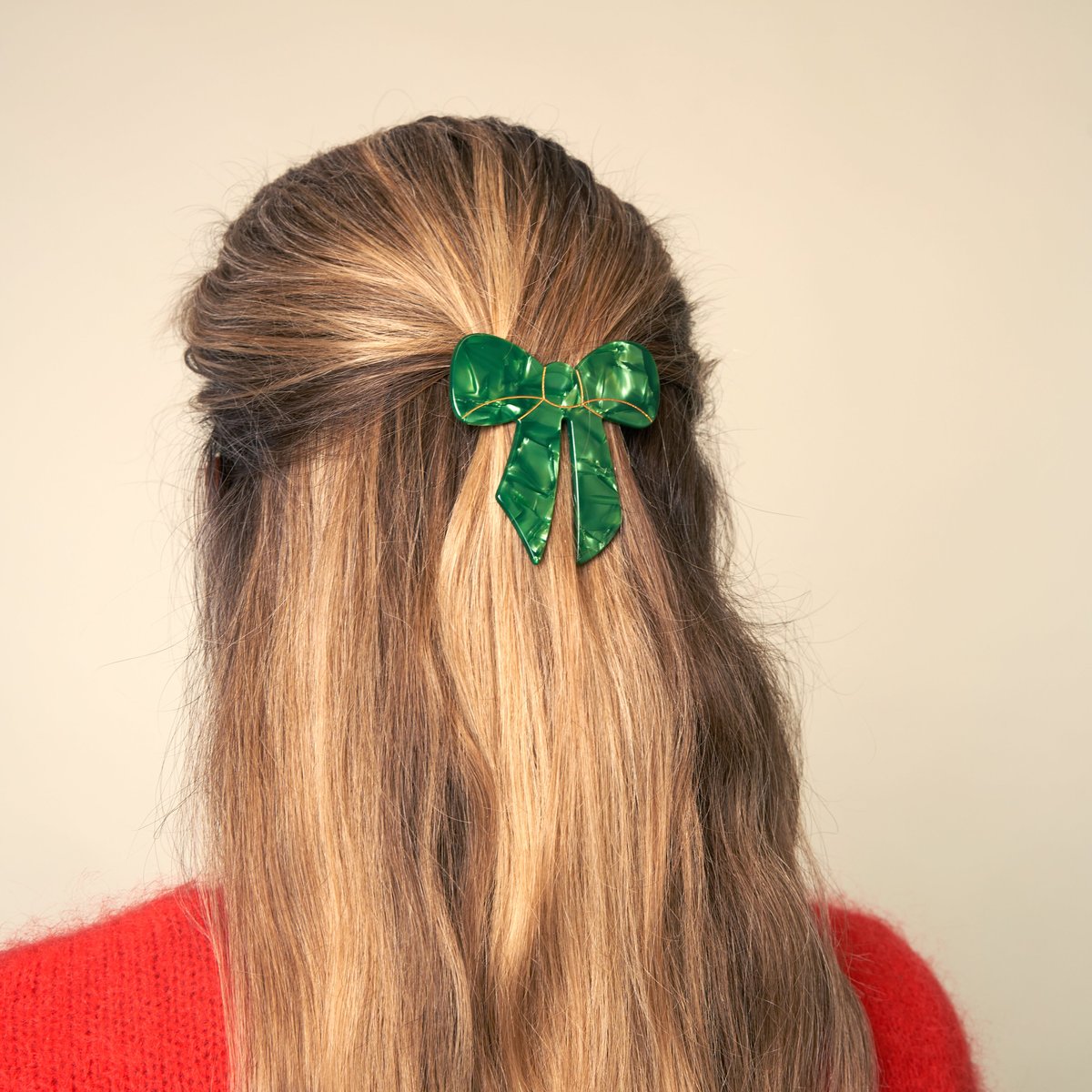 French Barrette NŒUD VERT vert, COUCOU SUZETTE