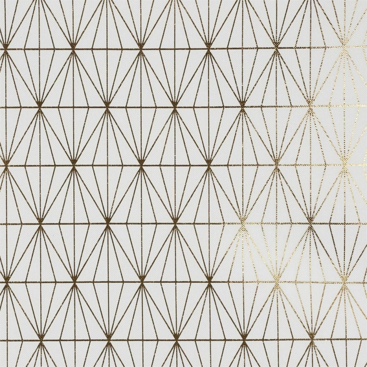 Nappe Motif Géométrique Doré 140x250 blanc, DECORATIE