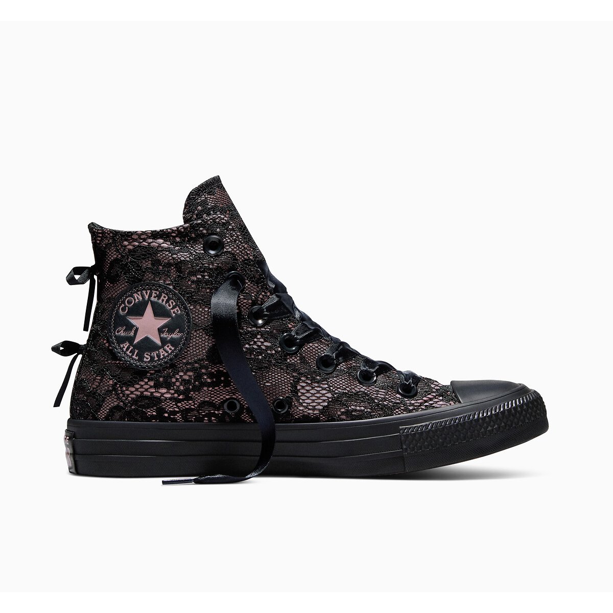 Chuck Taylor All Star Hi Lacey Lace Trainers black/pink, CONVERSE