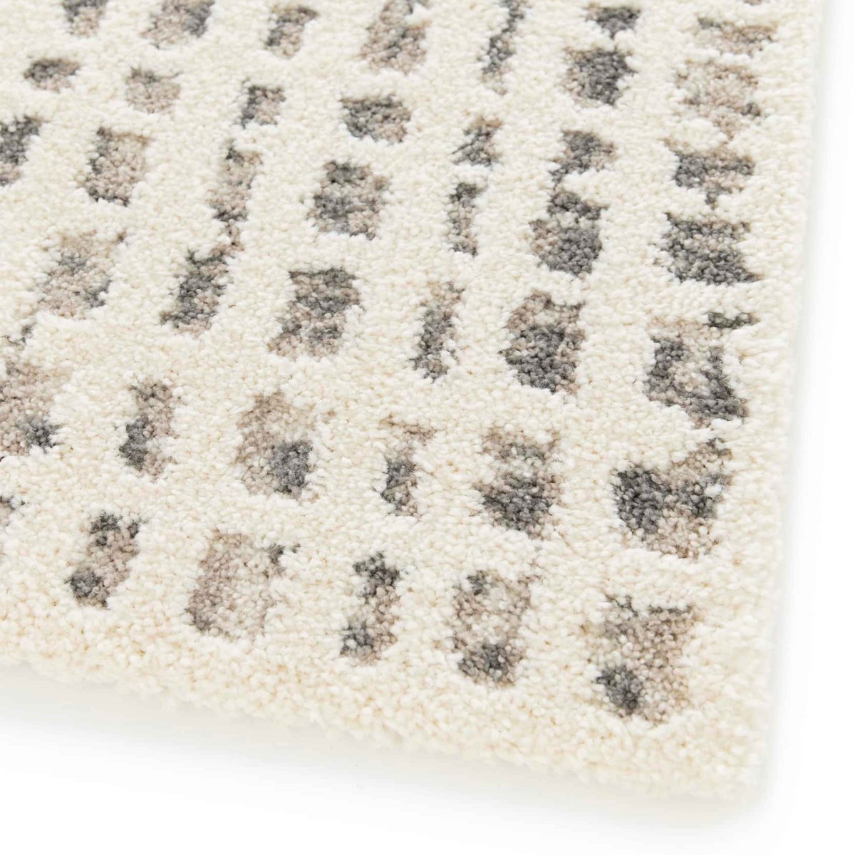 Tapis shaggy en polyester et polypropylène, ALBIA blanc, OVIALA