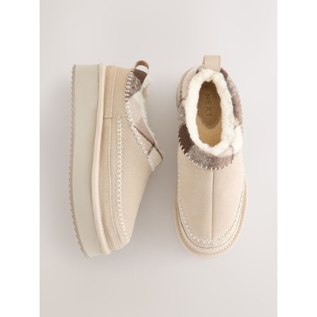 Chaussures cuir compensées forever comfort® marron mink, NEXT