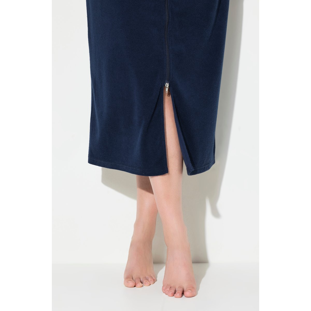 Peignoir en tissu éponge bleu nuit, ULLA POPKEN