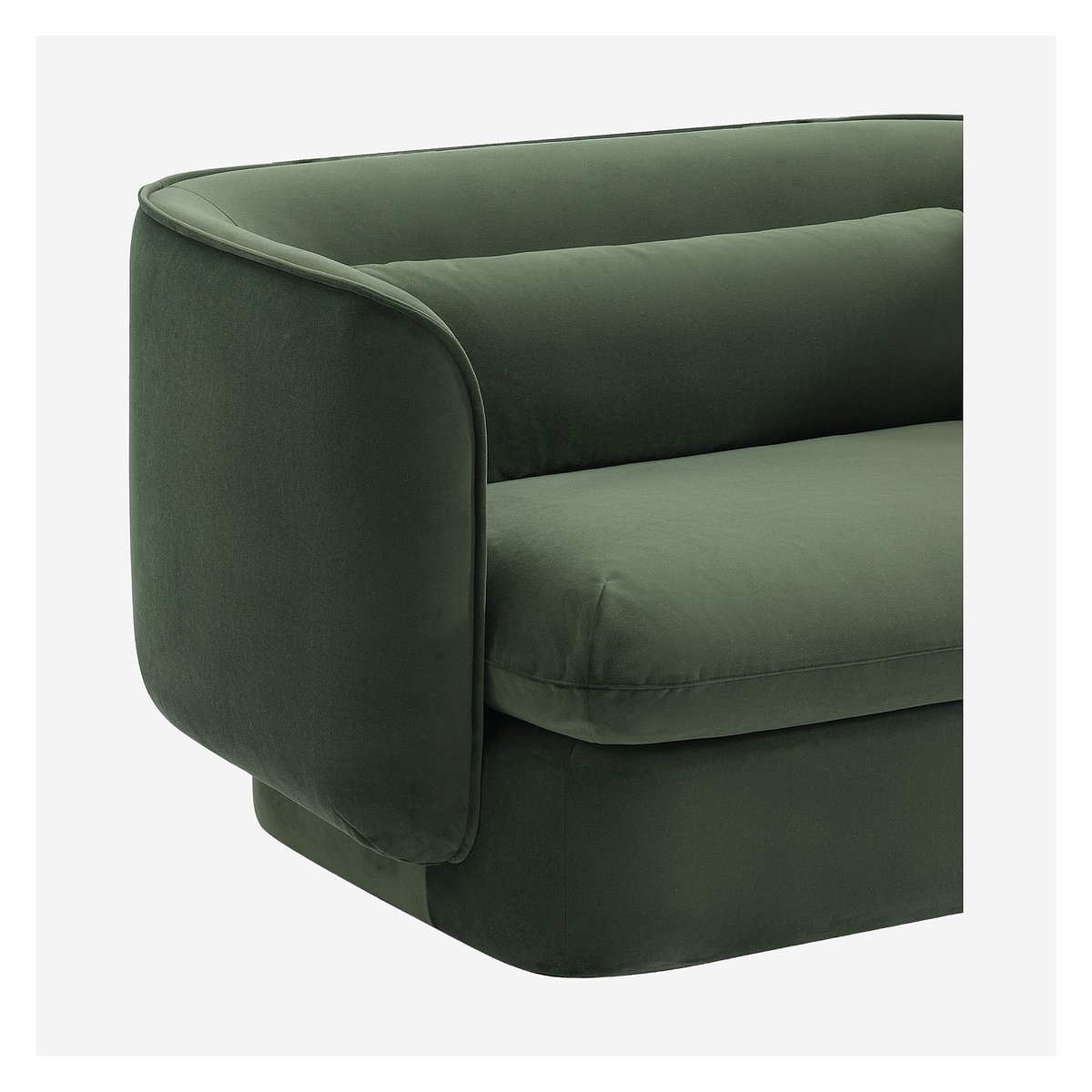 Fauteuil en tissu garni de plumes KALMIA kaki, HABITAT