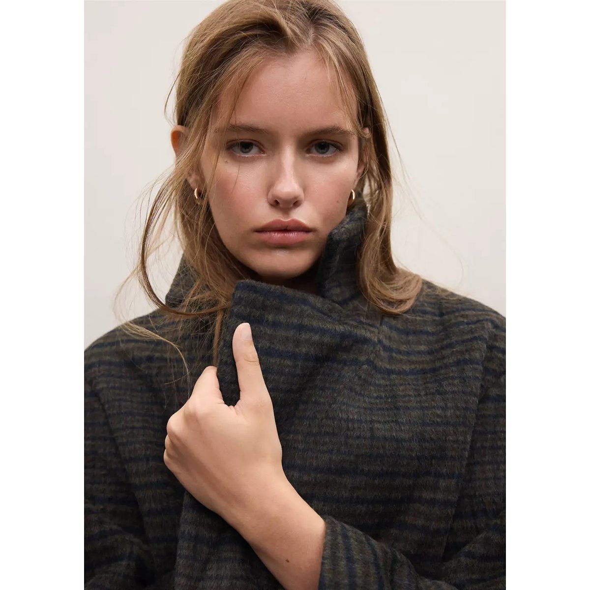 Manteau à carreaux laine mélangée chocolat, MANGO TEEN
