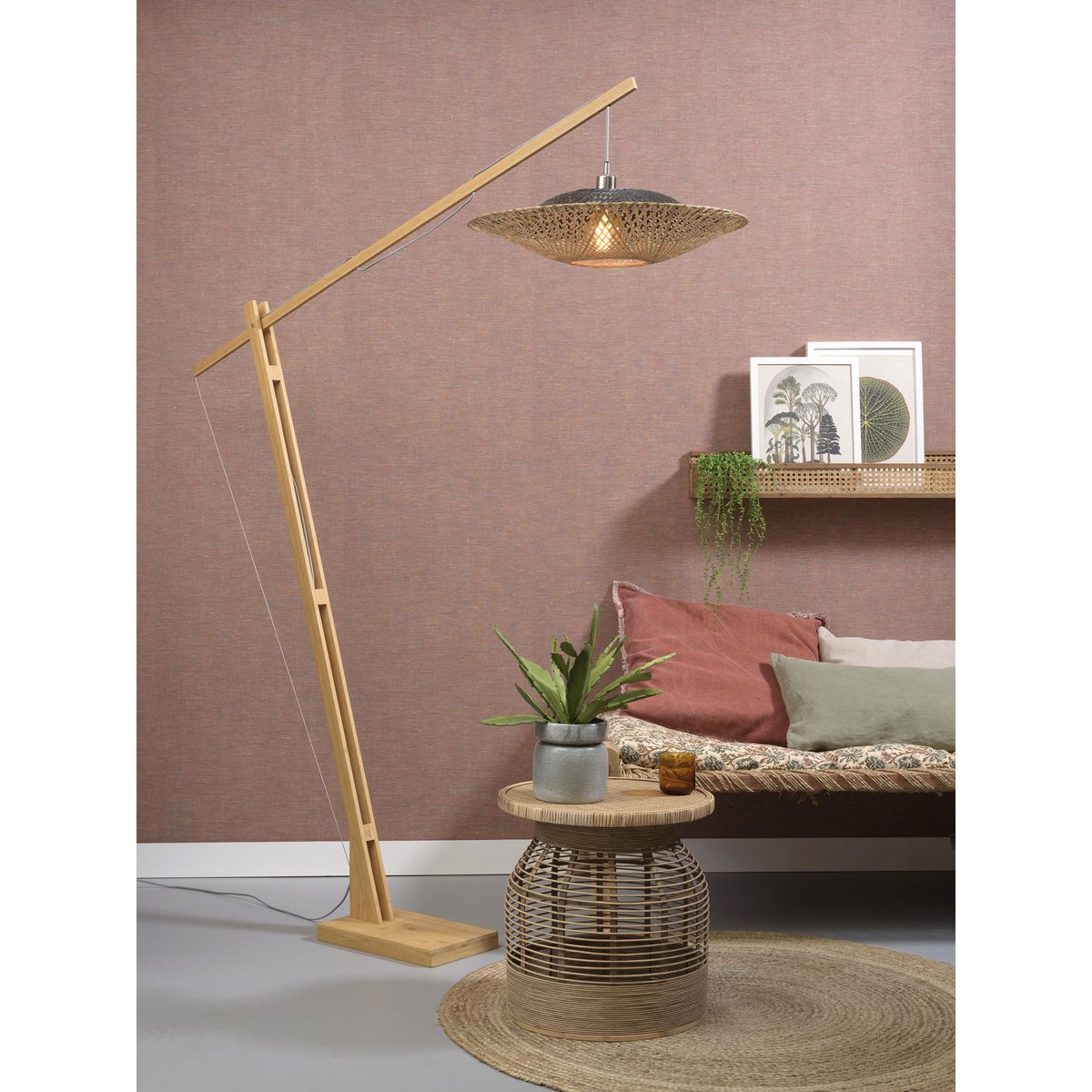 Lampadaire Bambou KALIMANTAN brun clair, GOOD & MOJO