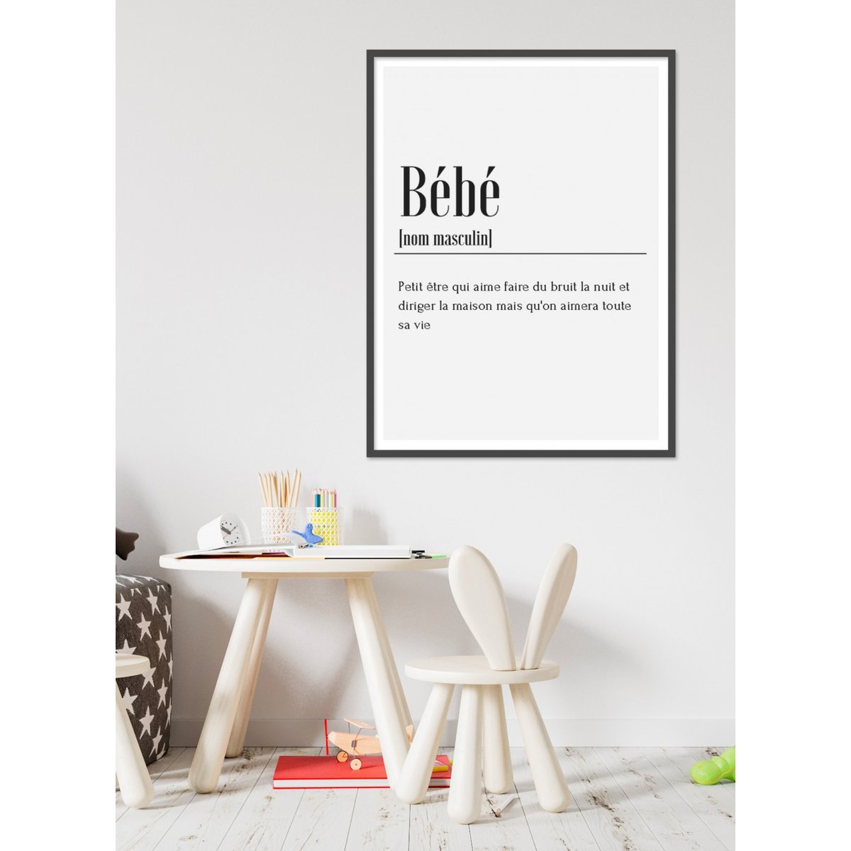Affiche Définition Bébé blanc, L'AFFICHERIE