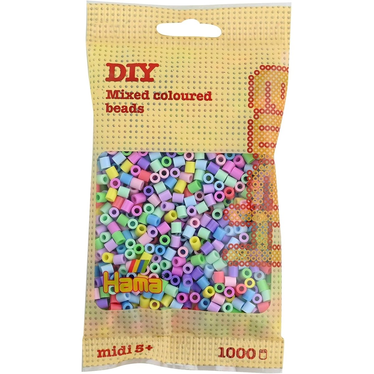 Sachet 1000 perles plastique Midi pastel mix beige, HAMA