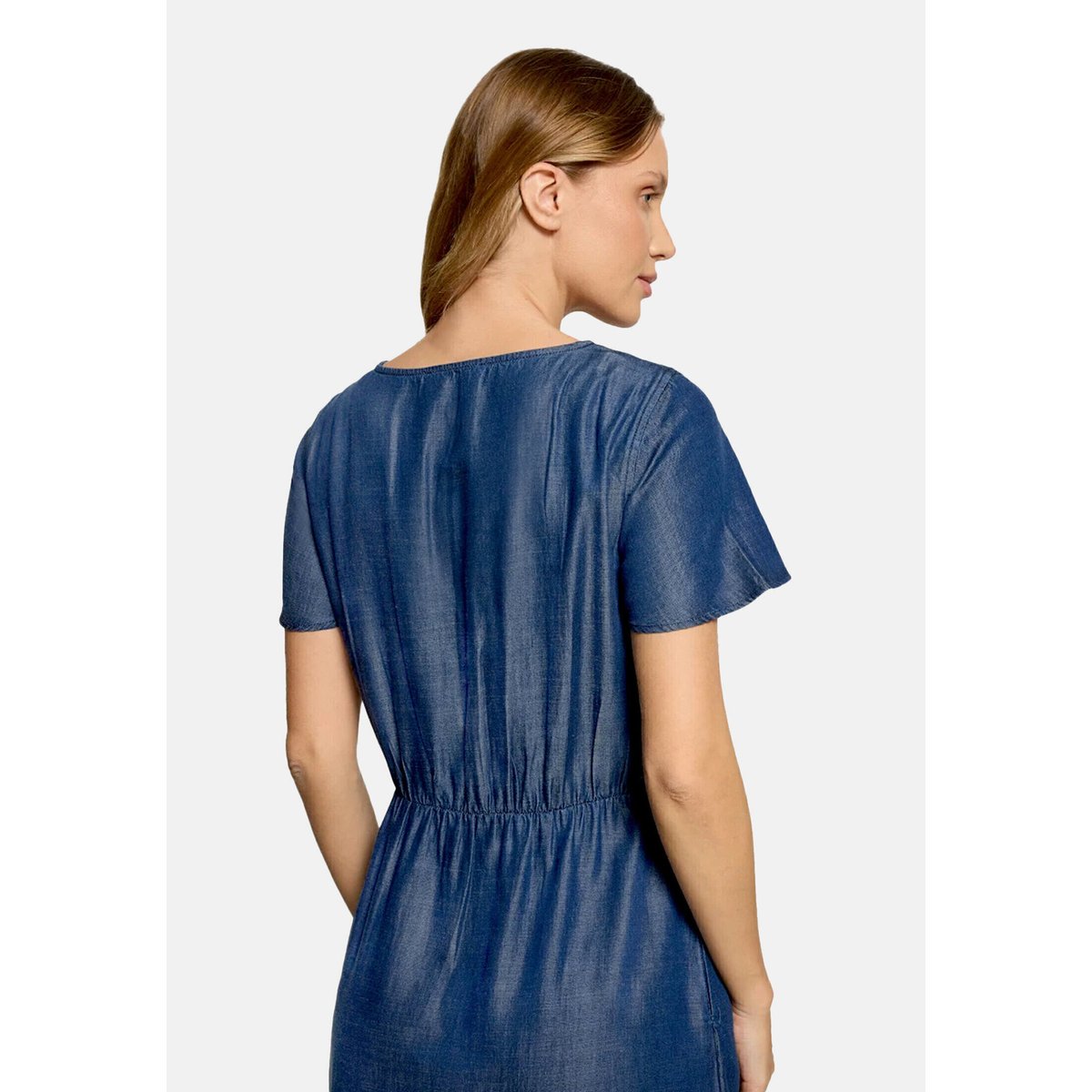 Robe casual à manches à ailettes dark blue denim, CARTOON