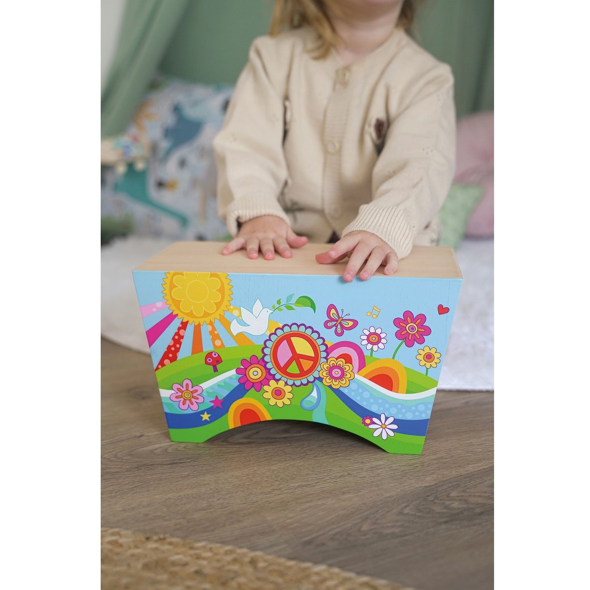 Cajon Flower Power bleu, GOKI