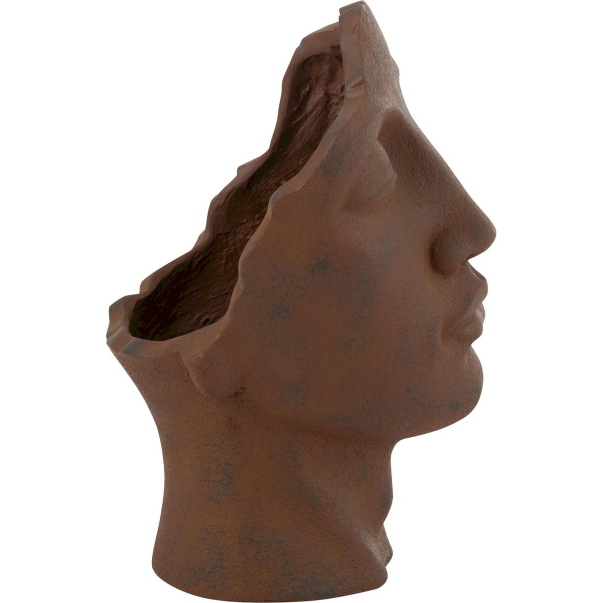 Cache-pot visage en poterie, Fait main rouille, RECOLLECTION