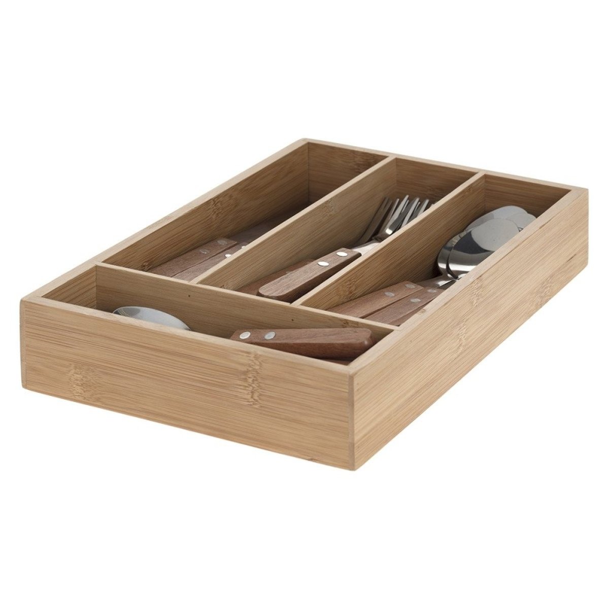 Ménagère Inox 24 Pièces Cadence Avec Range Couverts gris, ATMOSPHERA
