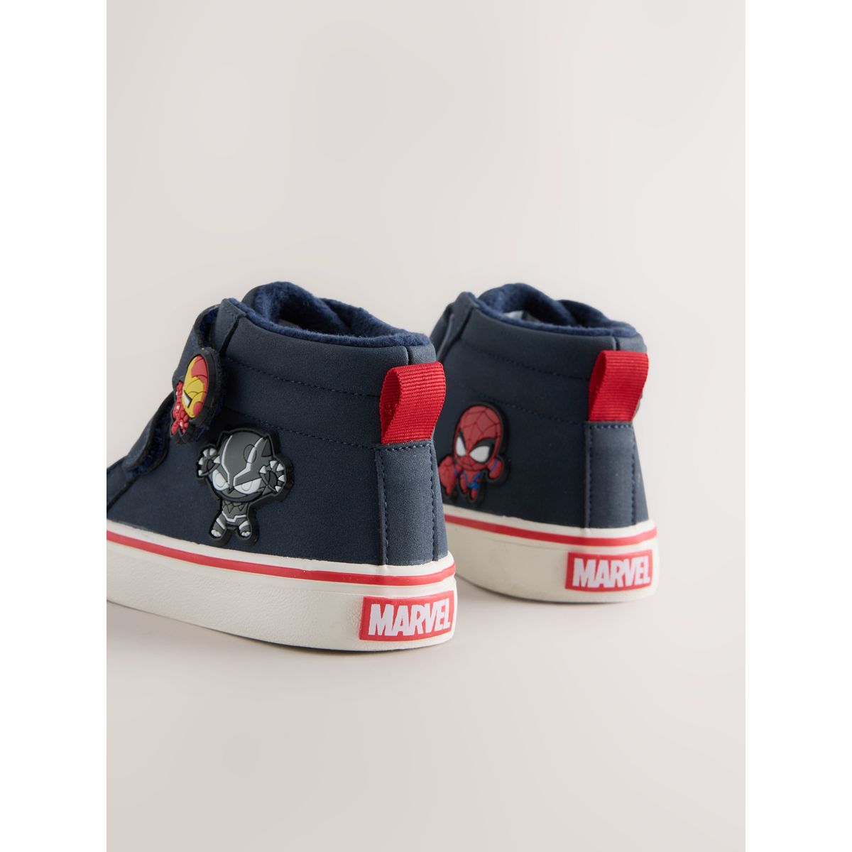 Bottines montantes à scratch marvel bleu marine, NEXT