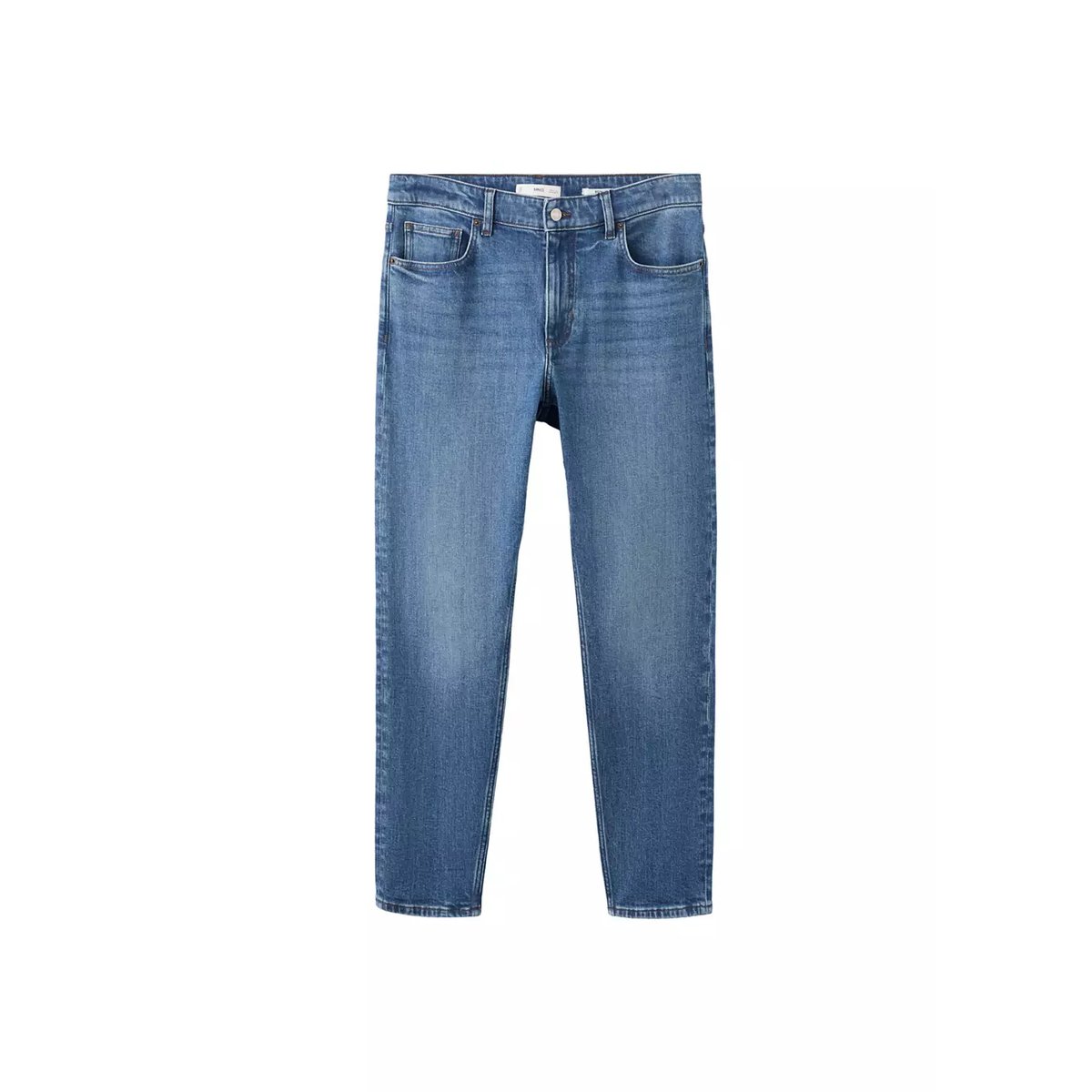 Jean Ben cropped tapered-fit bleu moyen, MANGO MAN