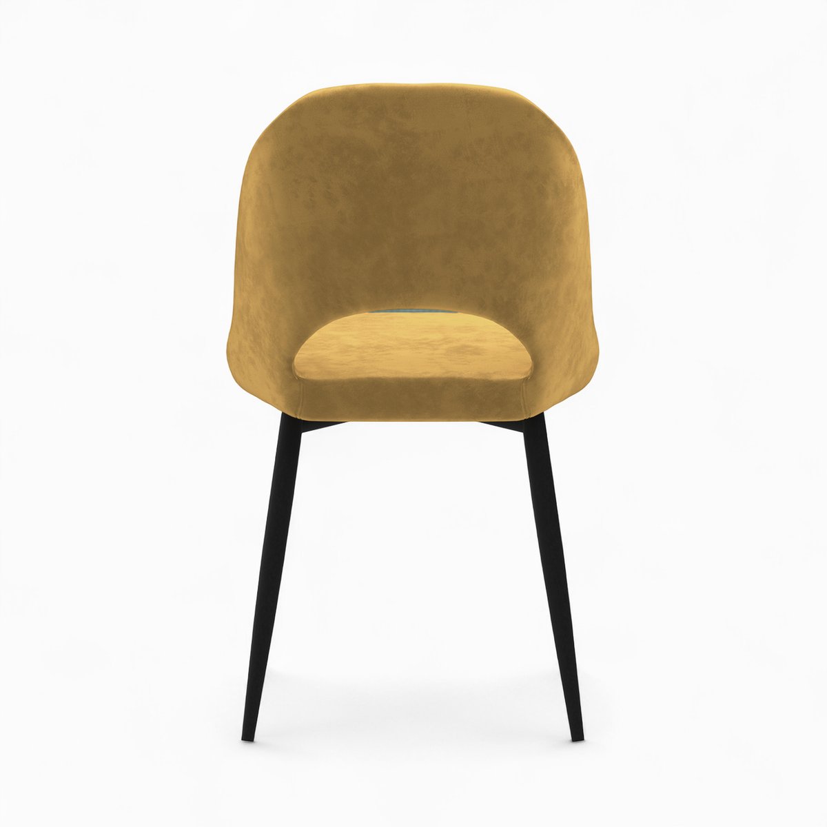 Pack 4 chaises en velours - PÉNÉLOPE jaune, MAISON PAVANE