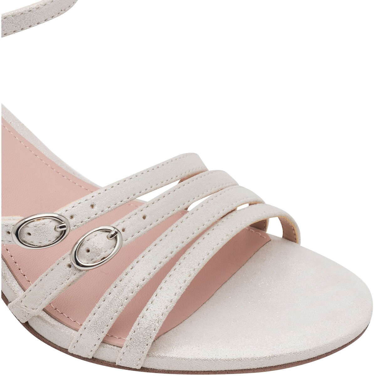 Sandalen met hak, leer zilver, TAMARIS