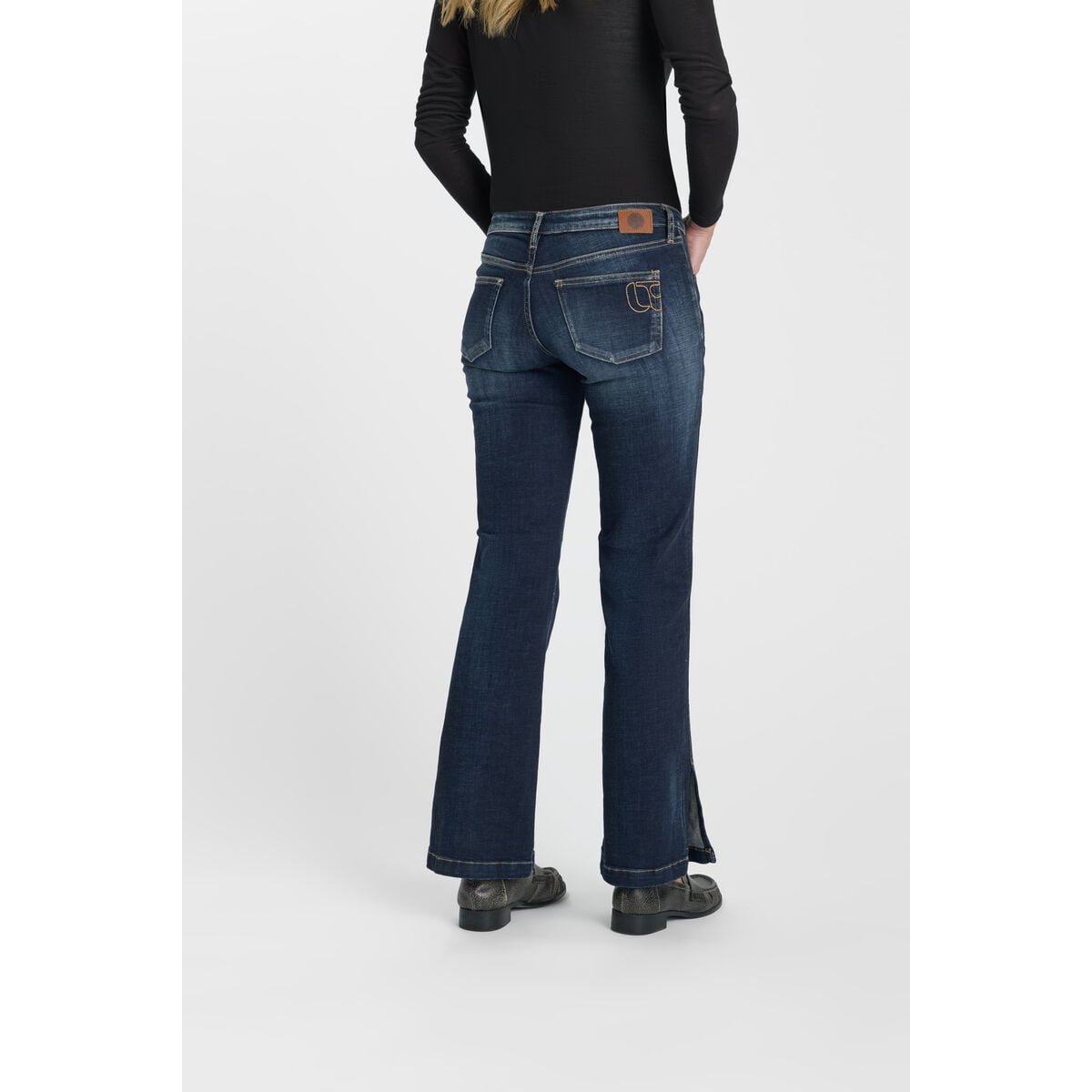 Jeans flare , longueur 34 blue, LE TEMPS DES CERISES
