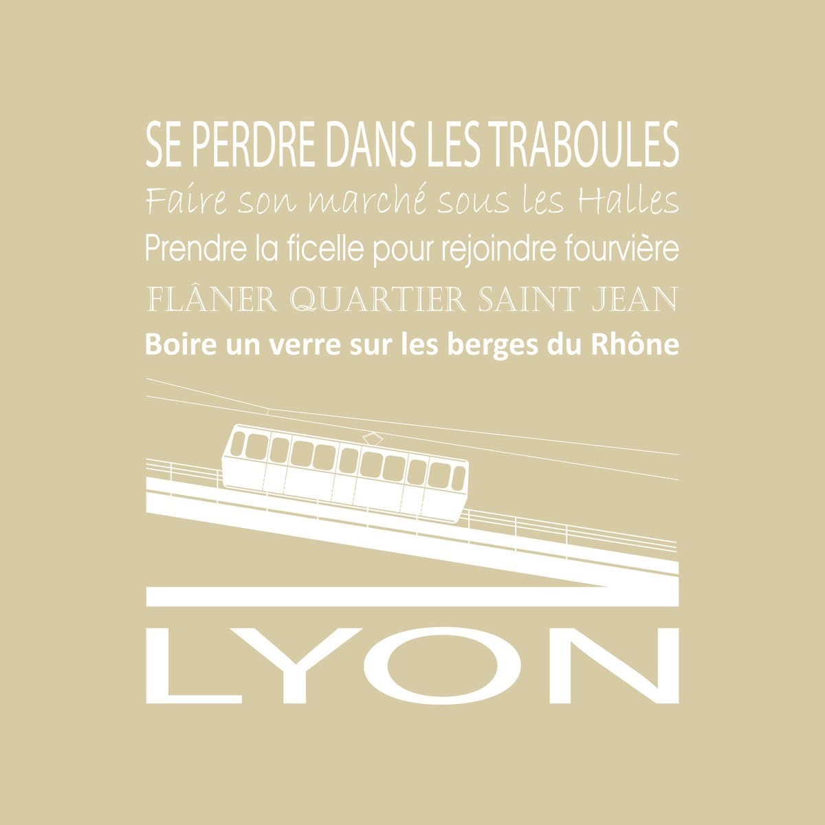 Tableau Mural Funiculaire Lyon RÉGIONALISME tableaux sur toile-beige, CEANOTHE