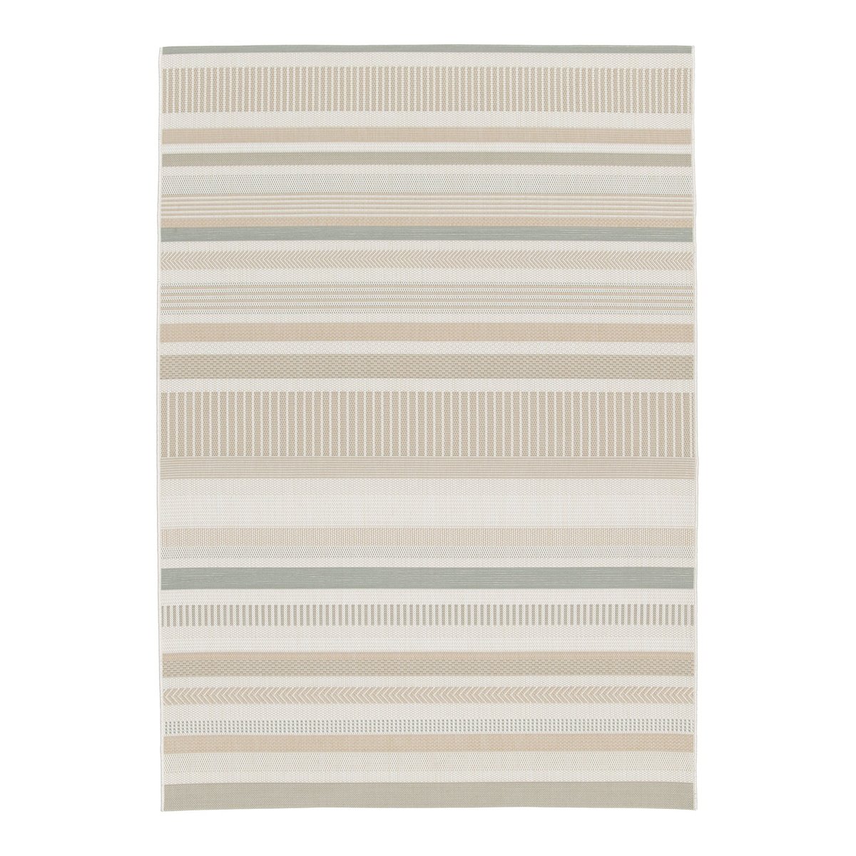 Tapis intérieur extérieur à rayures SOLEA vert naturel, AFK LIVING