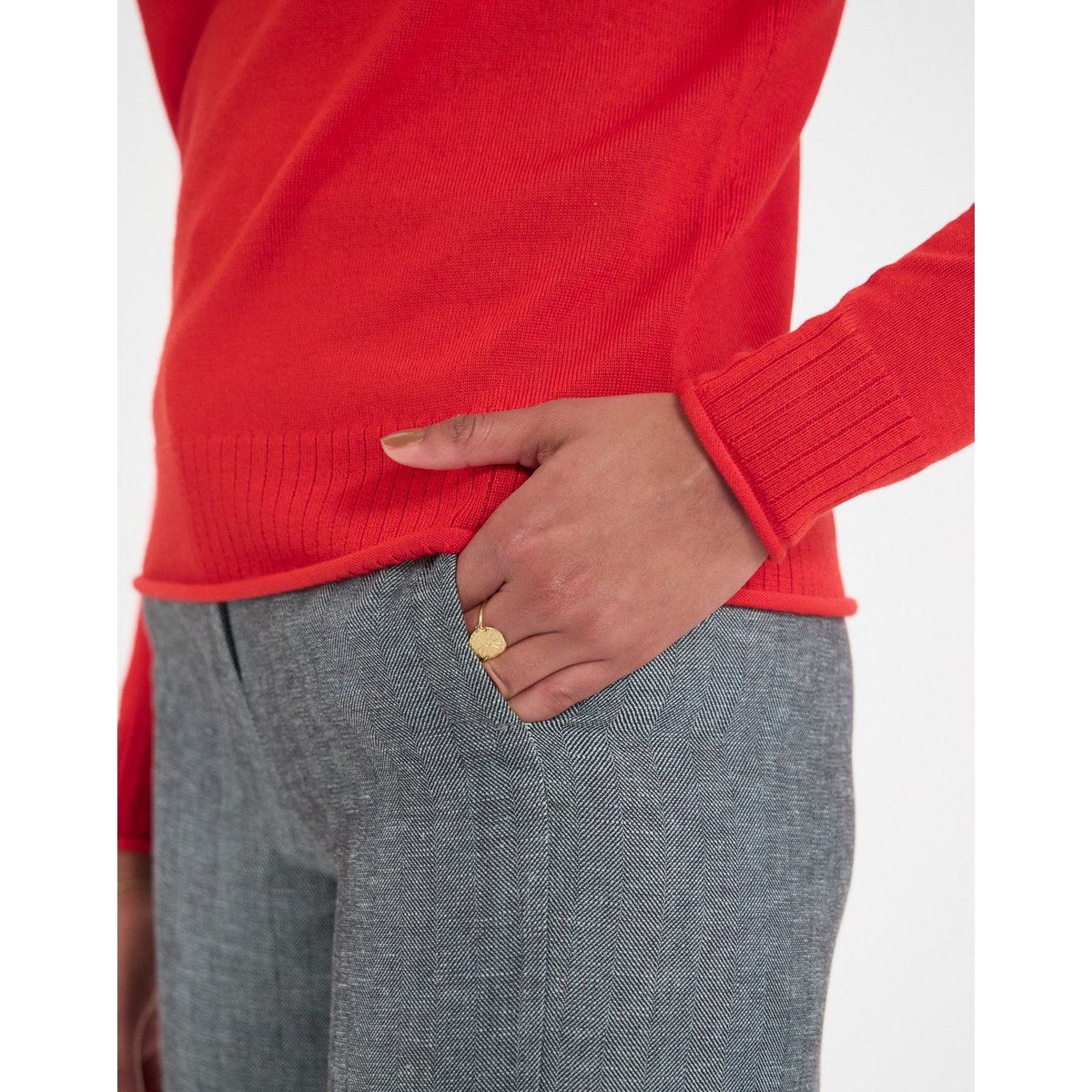 Pull Angelica en coton rouge red, INES DE LA FRESSANGE PARIS