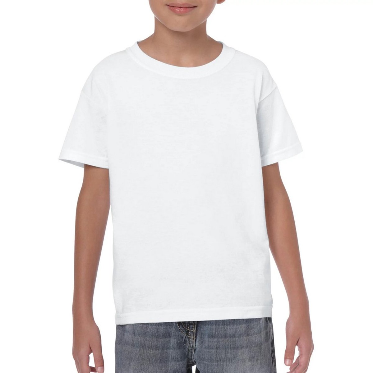 T-shirt uni manches courtes HEAVY COTTON blanc, GILDAN