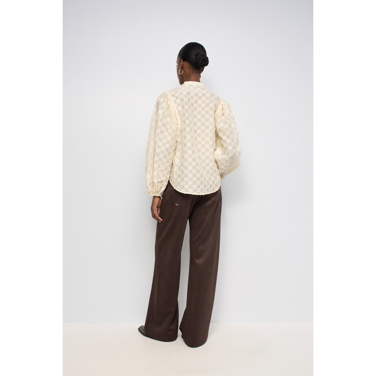 CHEMISE TEXTURÉE À MANCHES BALLON beige, SALSA JEANS