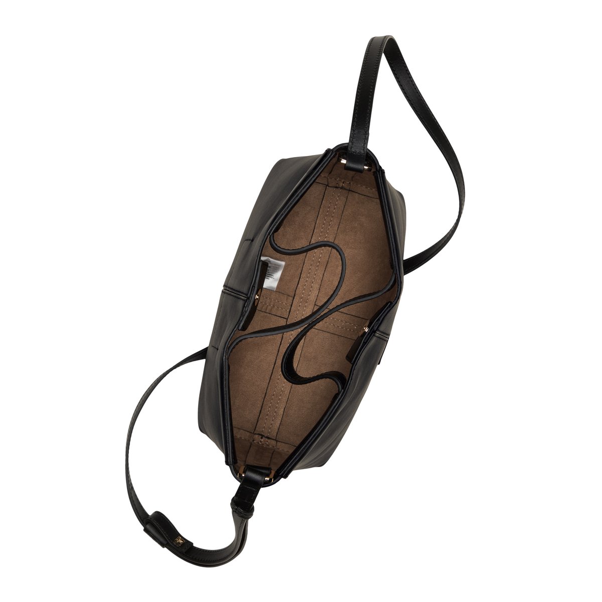 Sac à bandoulière en cuir de veau noble noir, MARC O'POLO
