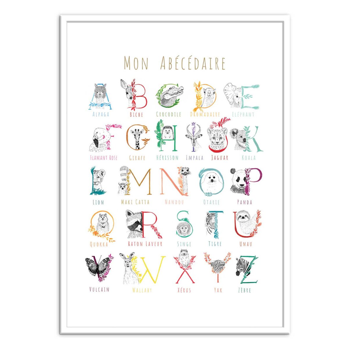 Affiche d'art - Mon abécédaire - Les Loulous affiche d'art, WALL EDITIONS
