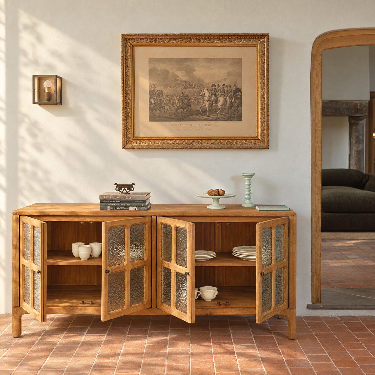 Buffet 4 portes en bois recyclé massif 180 cm VELDE naturel, BERAH GETAH