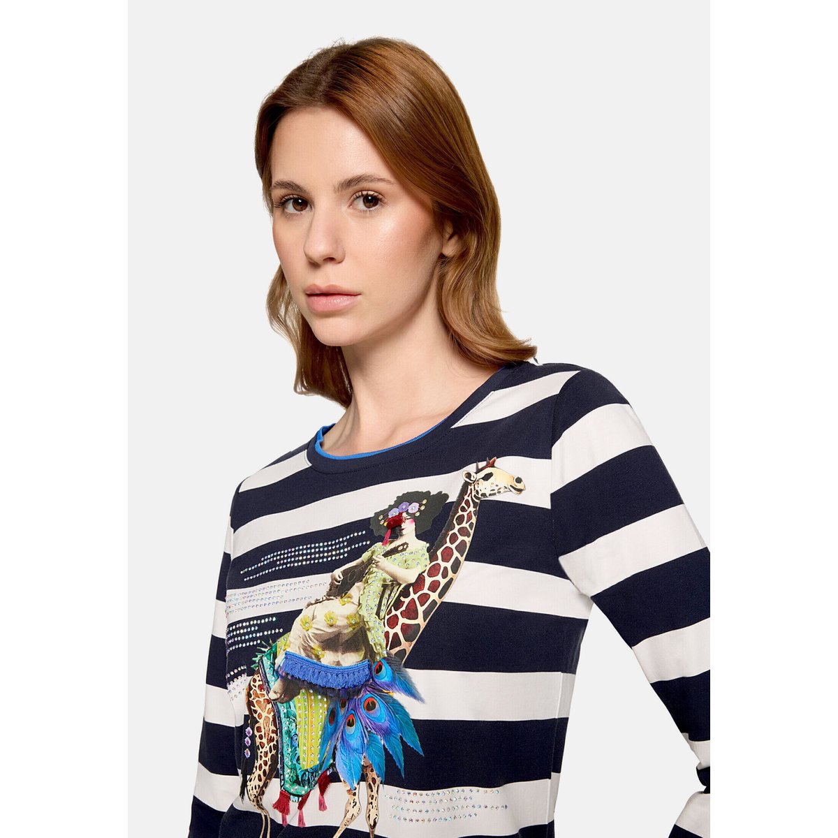 T-shirt basique à impression bleu/blanc, BETTY BARCLAY