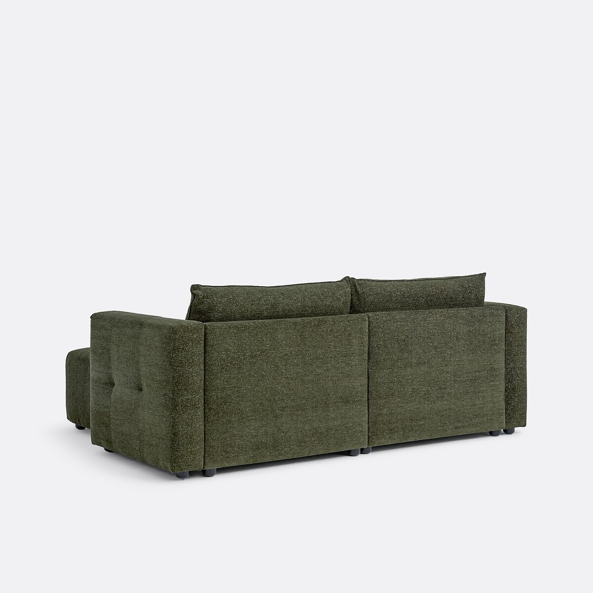 Canapé d'angle réversible, convertible, 3 places, en chenille chinée, MASI kaki, LA REDOUTE INTERIEURS