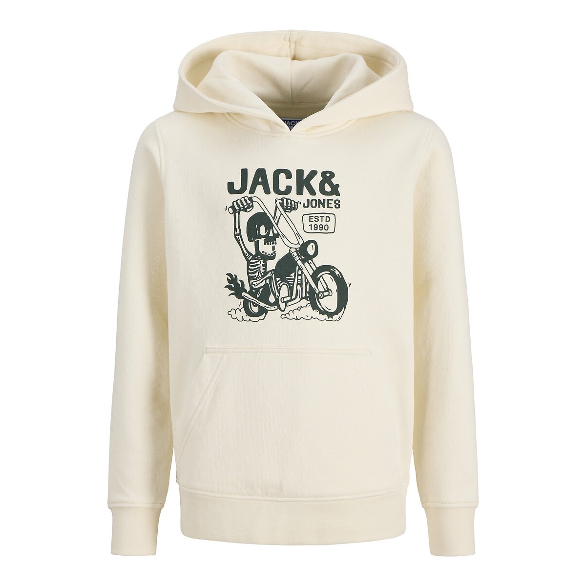 Sweat à capuche en molleton beige, JACK & JONES JUNIOR