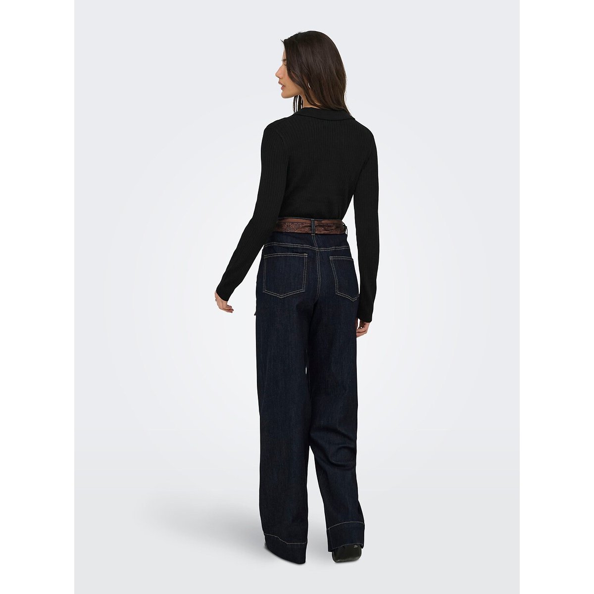Pull aderente, collo a polo nero , ONLY
