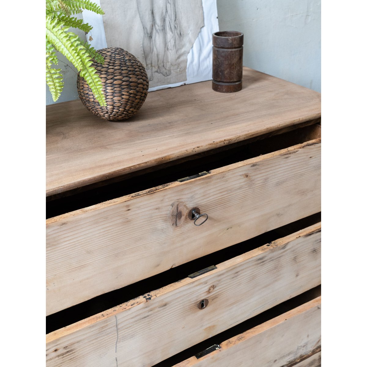 Commode ancienne en bois Garance N°737 - Bon état bois clair, DEBONGOUT