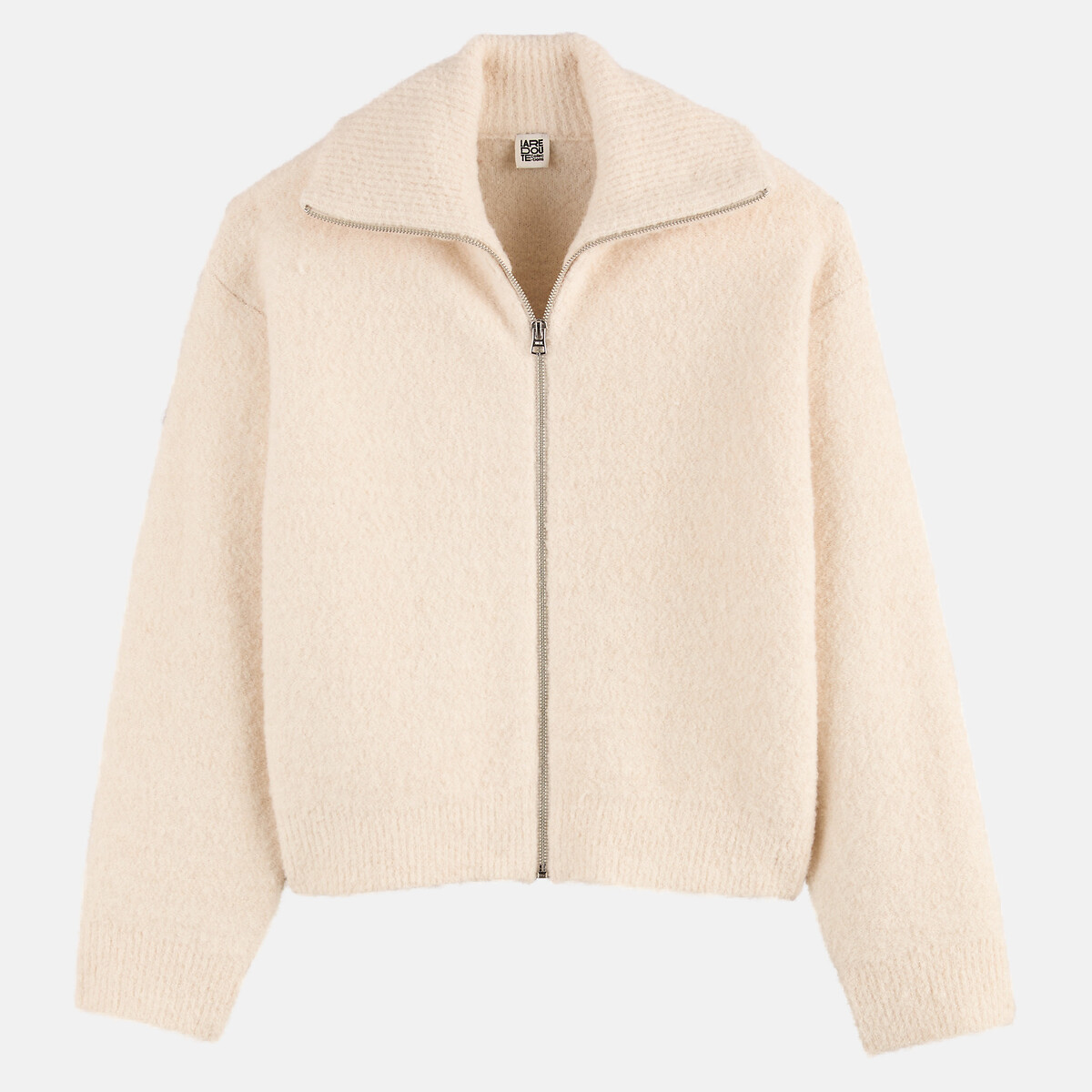 Gilet zippé à col camionneur, en bouclette ecru, LA REDOUTE COLLECTIONS